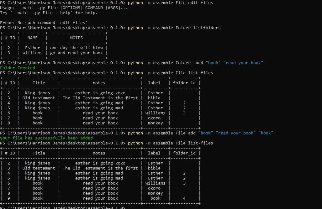 Assemble command line tool